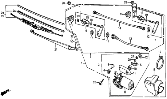 1986 Honda Civic Front Windshield Wiper Diagram
