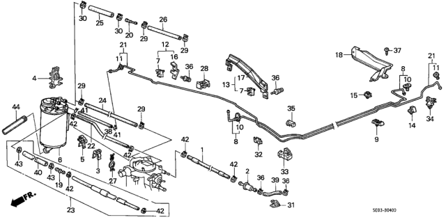 1988 Honda Accord Clamp, Wire Harness Diagram for 16238-PC1-003