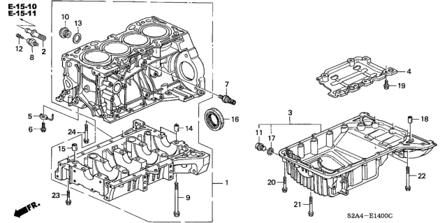 2001 Honda S2000 Sensor Assembly, Knock Diagram for 30530-PCX-003