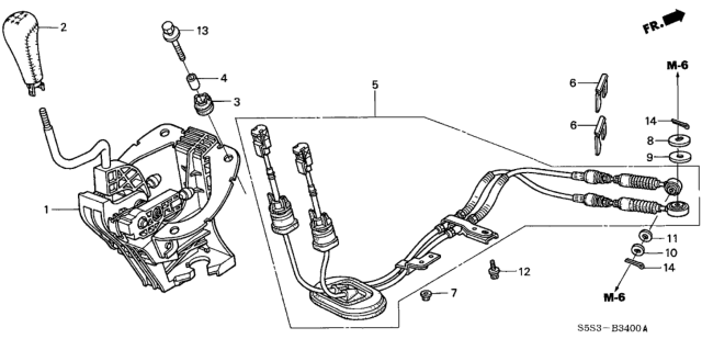 2002 Honda Civic Wire, Change Diagram for 54310-S5T-A01