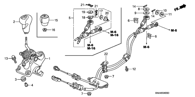 2008 Honda Civic Wire, Change Diagram for 54310-SNA-A05