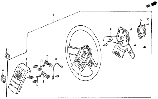 Wheel, Steering (Black) Diagram for 53110-SB0-023ZA