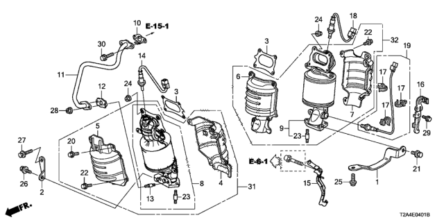 2013 Honda Accord Converter Comp,RR Diagram for 18290-5G0-A00