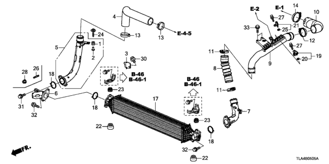 2017 Honda CR-V Stay, Intercooler Inlet Pipe Diagram for 17265-5PA-A00