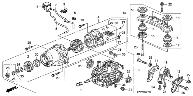 2010 Honda CR-V Insulator, RR. Differential Heat Diagram for 50712-SXS-A00