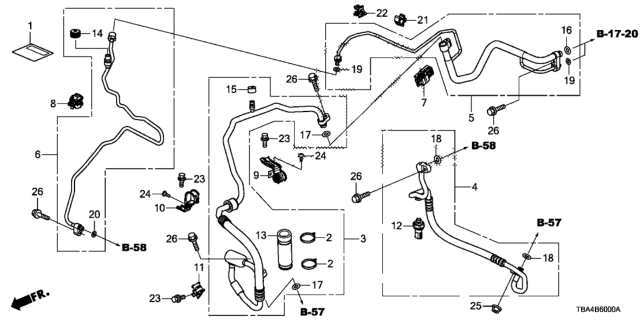 2016 Honda Civic A/C Air Conditioner (Hoses/Pipes) Diagram