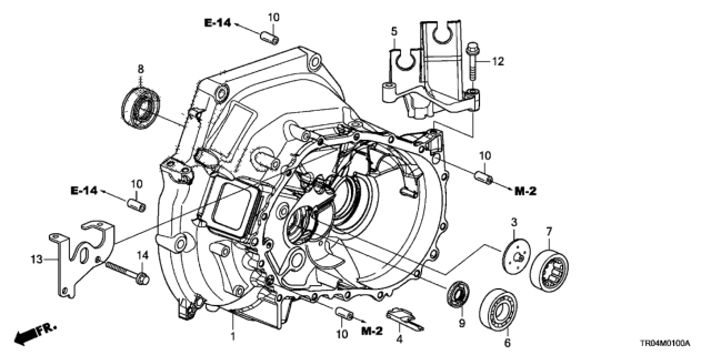 2012 Honda Civic MT Clutch Case (1.8L) Diagram