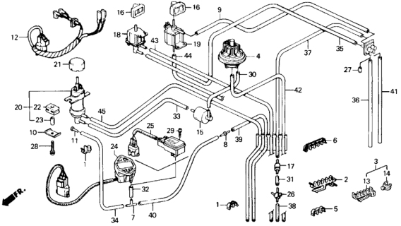 1988 Honda Prelude Wire Assy. Diagram for 36041-PK2-661