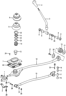 1982 Honda Accord Rod, Gearshift Diagram for 54201-SA5-010