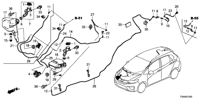 2015 Honda Fit Tank, Washer (2.5L) Diagram for 76841-T5R-A01