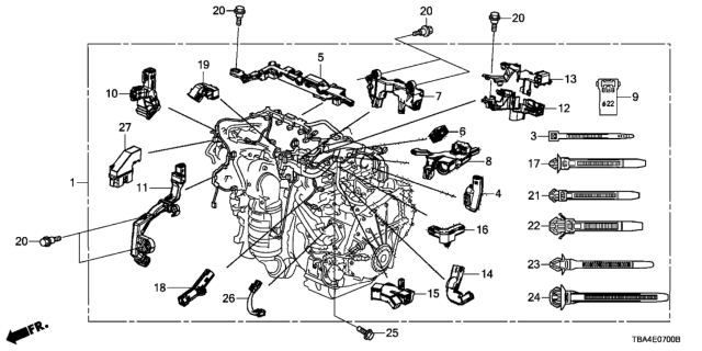 2017 Honda Civic Engine Harness Diagram for 32110-5AA-A73