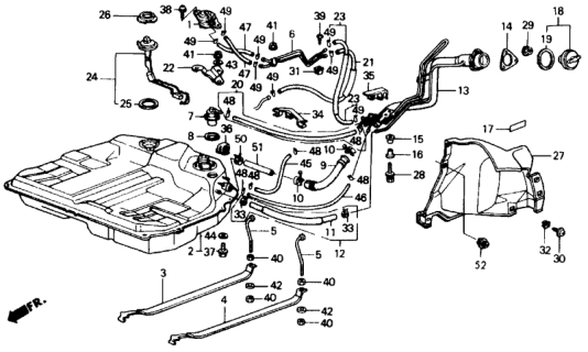 1989 Honda Accord Gasket, Base Diagram for 37801-SA5-000