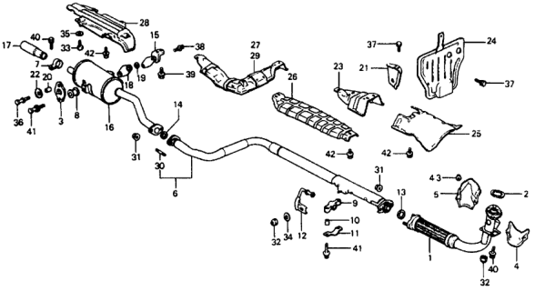 1978 Honda Civic Exhaust Pipe - Muffler Diagram