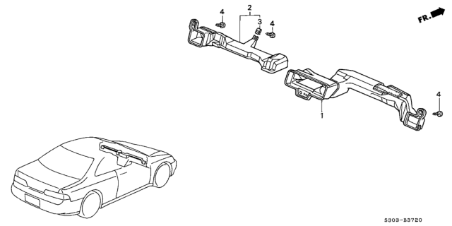 2000 Honda Prelude Duct Assy., Air Conditioner (Driver Side) Diagram for 77400-S30-A01