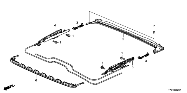 2016 Honda HR-V Roof Slide Components Diagram