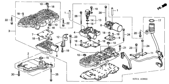 2005 Honda Insight AT Valve Body Diagram