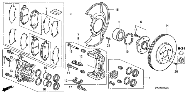 2009 Honda CR-V Bearing Assembly, Front Hub Diagram for 44300-STK-951