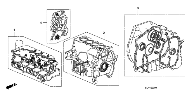 2007 Honda Fit Gasket Kit, Cylinder Block Diagram for 06111-PWA-010