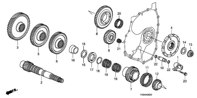 2011 Honda Fit Gear, Countershaft Low Diagram for 23421-RG5-000