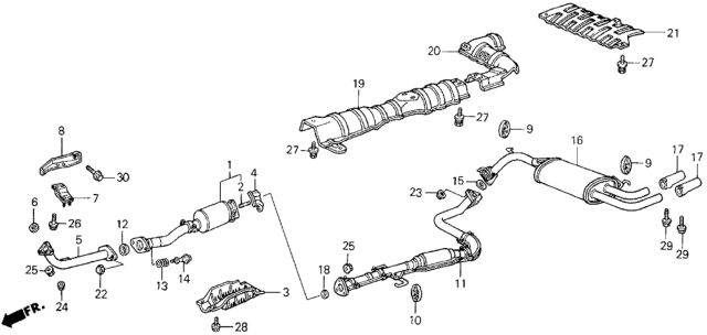 1986 Honda Civic Exhaust System Diagram