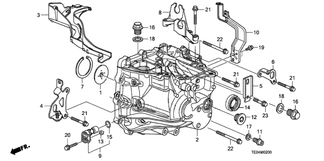 2009 Honda Accord Case, Transmission Diagram for 21200-RPW-000