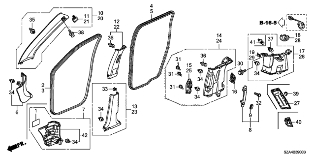 2013 Honda Pilot Pillar Garnish Diagram