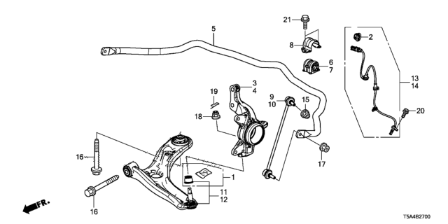 2015 Honda Fit Knuckle, Right Front Diagram for 51211-T5R-A01