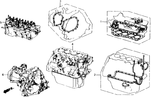 1989 Honda Accord Gasket Kit - Engine Assy.  - Transmission Assy. Diagram