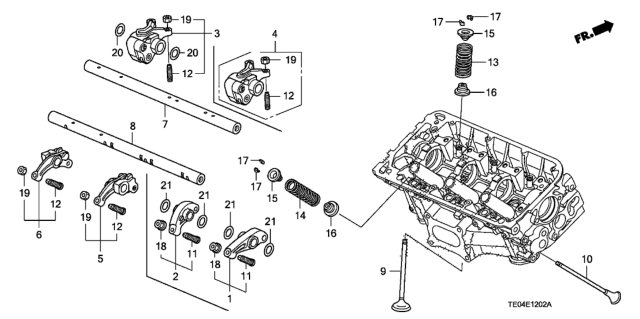 2009 Honda Accord Shaft, RR. In. Rocker Diagram for 14633-R70-A01