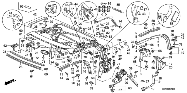 2006 Honda S2000 Stopper C, L. Link Diagram for 86013-S2A-003