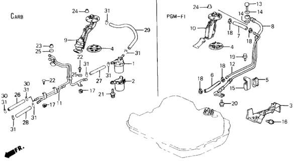 1988 Honda Prelude Fuel Pump Diagram