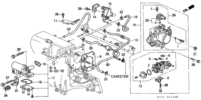1997 Honda CR-V Throttle Body Diagram