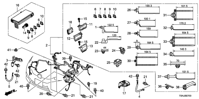 2018 Honda Civic Engine Room Wire Har Diagram for 32200-TBA-A40