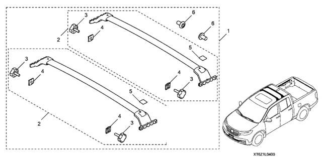 2019 Honda Ridgeline Tape, Anti Rattle Diagram for 08L04-TZ5-20020
