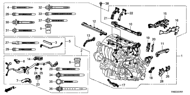 2015 Honda Civic Engine Wire Harness (2.4L) Diagram