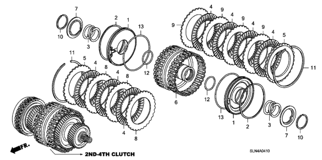 2007 Honda Fit Piston, Clutch Diagram for 22530-RPC-004