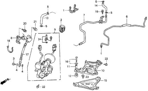 1992 Honda Accord Clip, Brake Pipe Diagram for 46397-SM4-A52