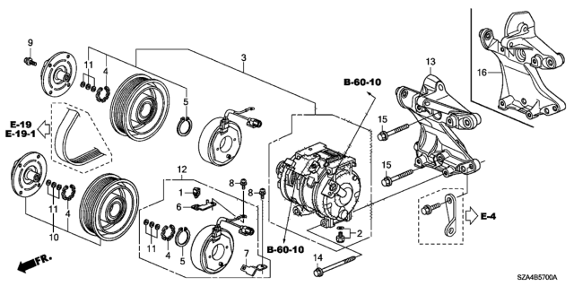 2015 Honda Pilot A/C Air Conditioner (Compressor) Diagram