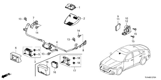 2021 Honda Accord RADAR SUB-ASSY-, L Diagram for 36936-TVA-A11