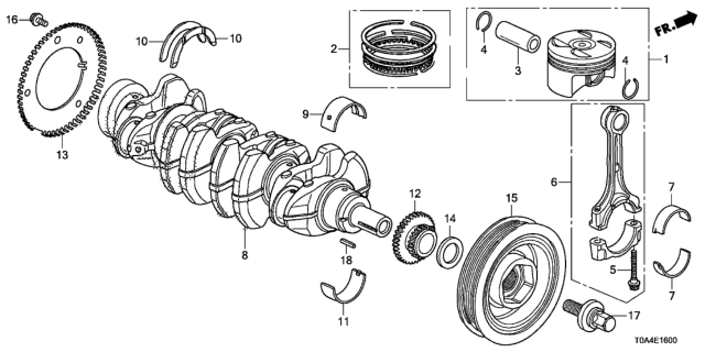 2013 Honda CR-V Crankshaft Diagram for 13310-R40-A00
