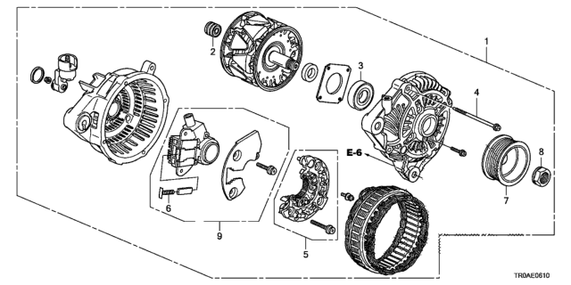 2013 Honda Civic Alternator (Mitsubishi) (1.8L) Diagram