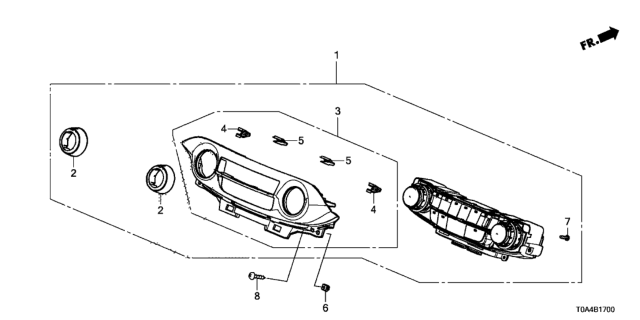 2012 Honda CR-V Control Assy., Heater *NH831L* (SHINY DARK METALLIC) Diagram for 79500-T0A-A01ZA