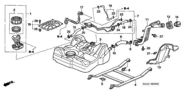 2005 Honda Civic Cover, Fuel Filler Pipe Diagram for 17668-S5A-940