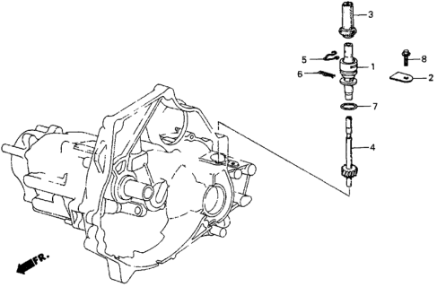 1987 Honda CRX Gear, Speedometer Driven Diagram for 23820-PE0-700