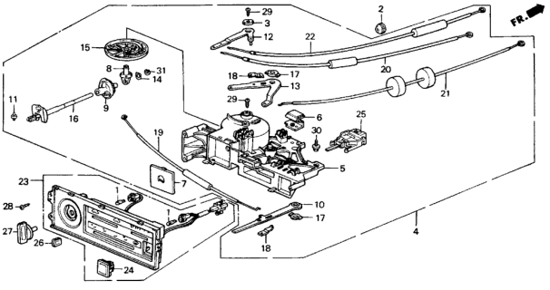 1991 Honda Civic Lever, Temperature Control Diagram for 79522-SH3-000