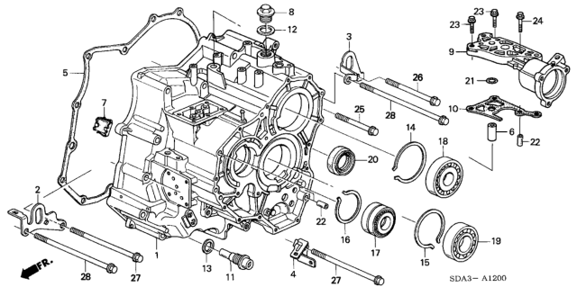 2003 Honda Accord AT Transmission Case (V6) Diagram