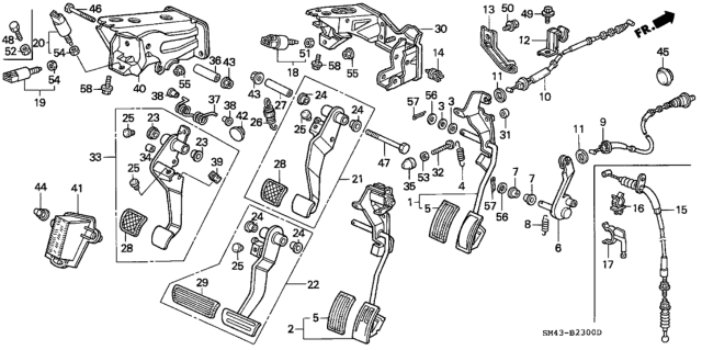 1990 Honda Accord Switch Assembly, Stop (Tec) Diagram for 35350-SE0-A01
