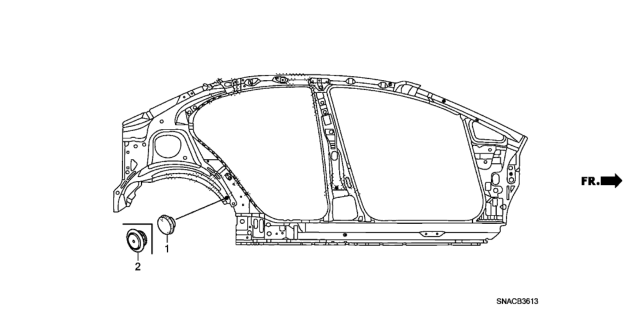 2010 Honda Civic Grommet (Side) Diagram