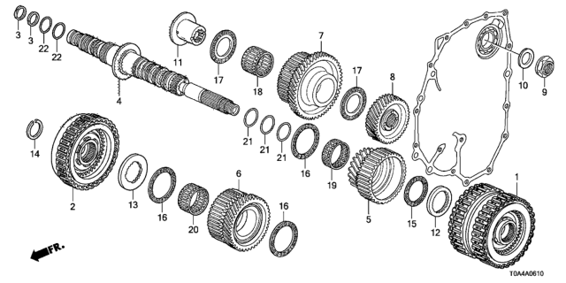 2014 Honda CR-V Gear, Secondary Shaft Idle Diagram for 23521-R90-000