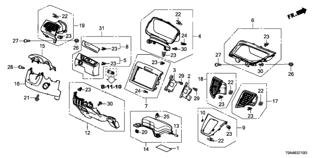 2012 Honda CR-V Instrument Panel Garnish (Driver Side) Diagram